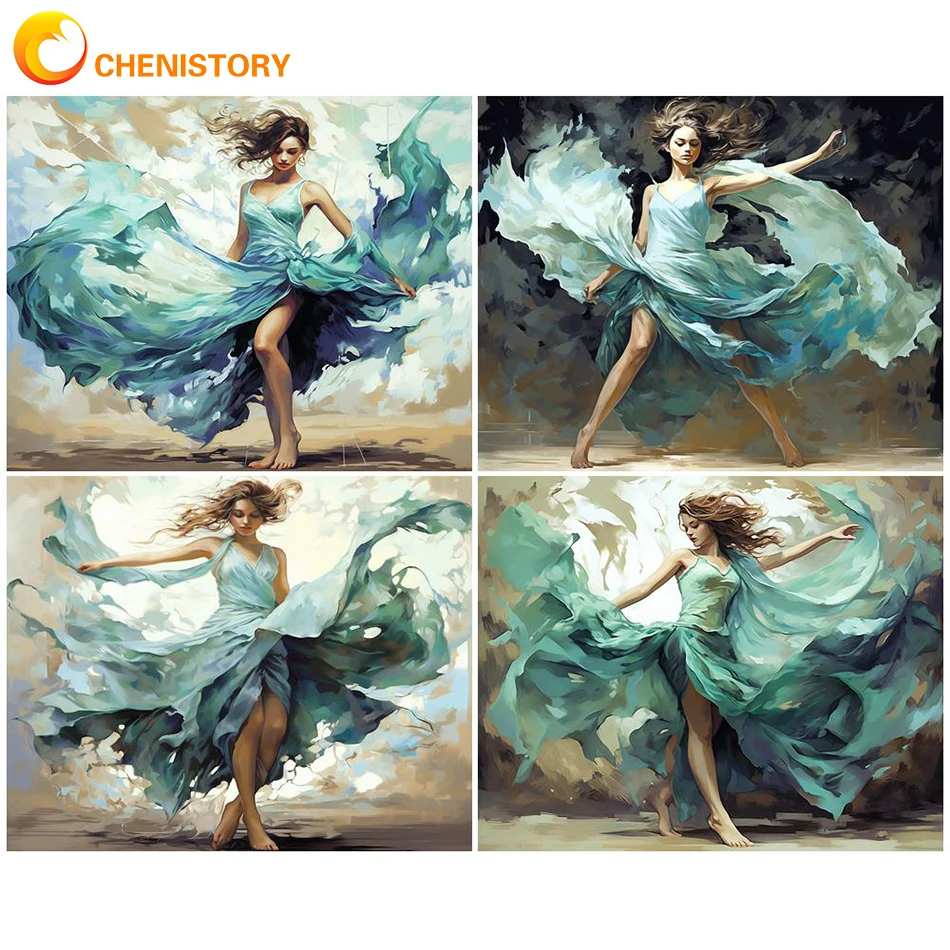 

CHENISTORY DIY Painting By Numbers Figure Girl Scenery Oil Paint By Numbers Frameless Digital Hand Painting On Canvas Home Decor