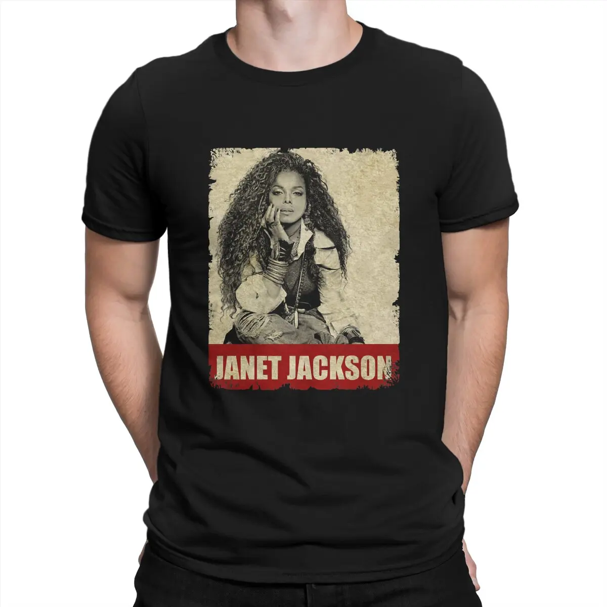 Singers And Actors In The American Pop Music Industry T Shirt Men Cotton Leisure T-Shirts  Collar Janet Jackson Short Sleeve