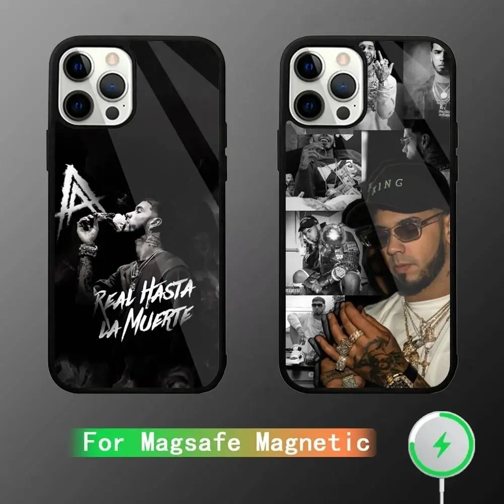 

Настоящий чехол для телефона Rapper A-Anuel AA для iPhone 16,15,14,13,12,11, Pro, Max, Plus, Mini, SE, новая магнитная беспроводная зарядка Magsafe