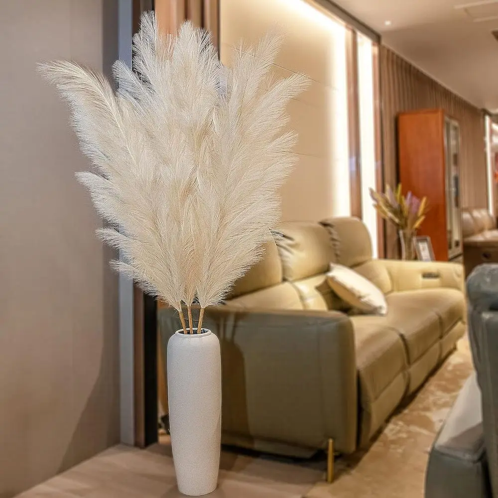 

Set of 3, 71 Elegant Artificial Pampas Grass for Home Decor, Office, and Bohemian Weddings