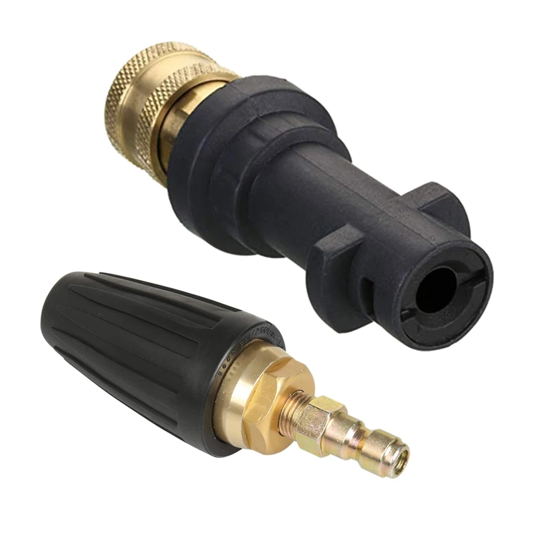 

2 Set High Pressure Outlet Parts: 1Set Pressure Washer Turbo Nozzle & 1Set High Pressure Cleaning Foam Pot Cleaning Gun