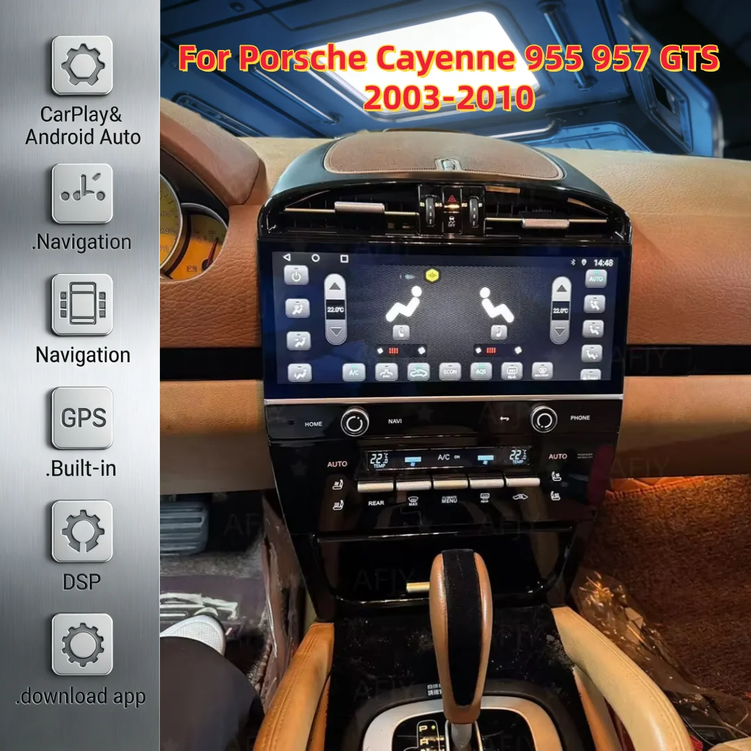 

Обновленный 12.3-дюймовый мультимедийный проигрыватель для Porsche Cayenne 955 957 GTS 2003-2010 с беспроводным CarPlay, Android Auto и GPS-навигацией.