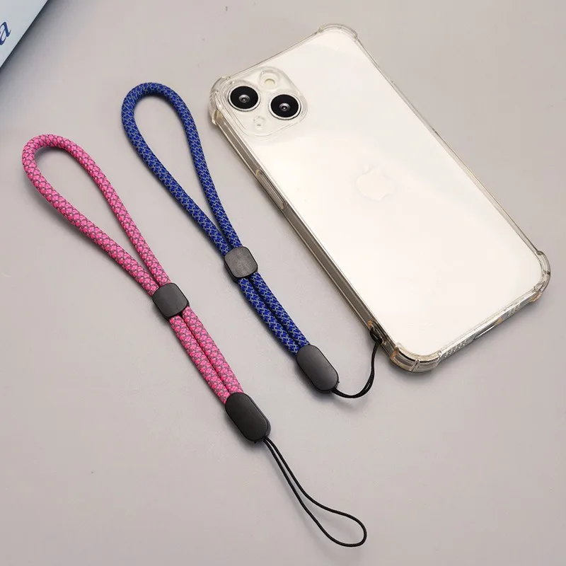 

Adjustable Mobile Phone Short Lanyard Reflective Pendant Fashionable Simple Anti-Lost Hand Strap Phone Case Wrist Chain Lanyard