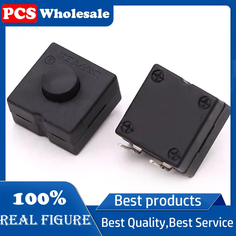 Button self-locking connector YT1212-112YBW flashlight switch one on one off side two pins