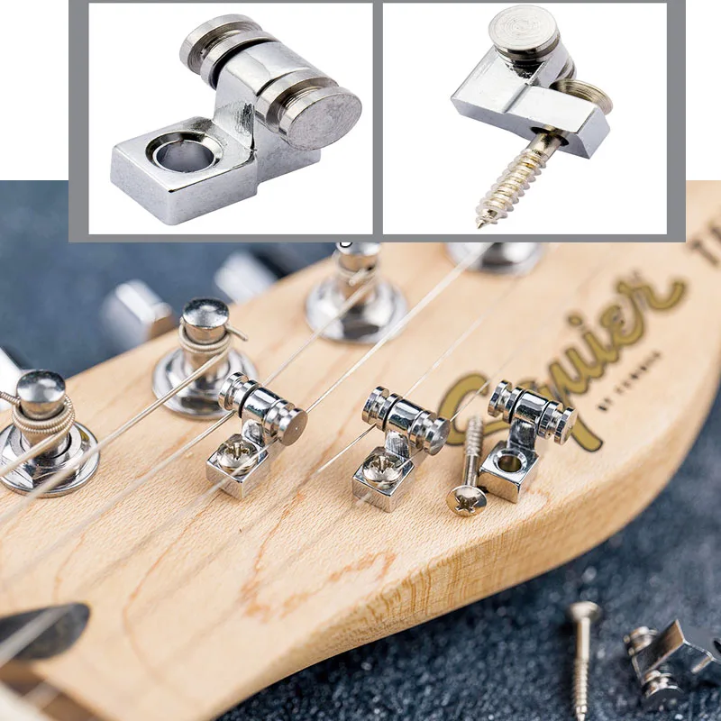 4pcs Electric Guitar Chrome Roller String Trees Retainer Mounting Tree Guides for Fender Strat Stratocaster Tele Telecaster - view 4