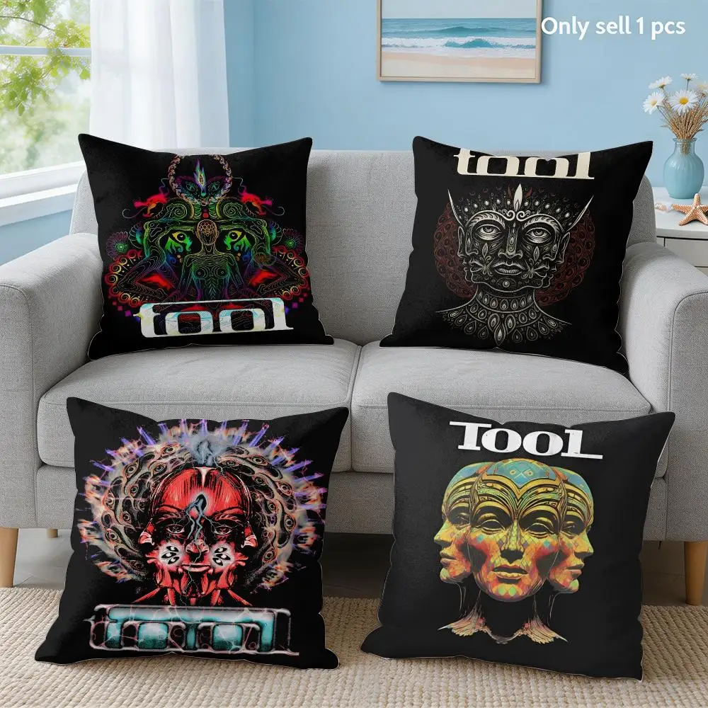 Rock Band T-tool Cushion Cover Soft Short Plush Throw Pillow Cover Hidden Zipper Cutecore Sofa Bedroom Home Decor
