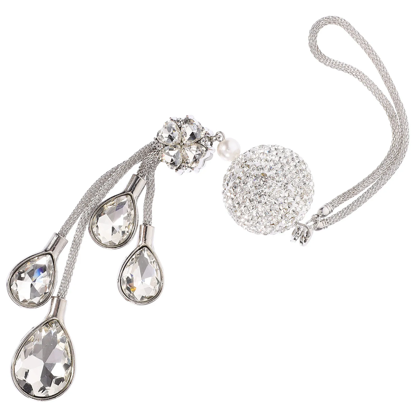 

Crystal Rhinestone Ball Car Hanging Pendant Unique Durable Rearview Mirror Hanging Charm Car Accessories Rearview Mirror Pendant