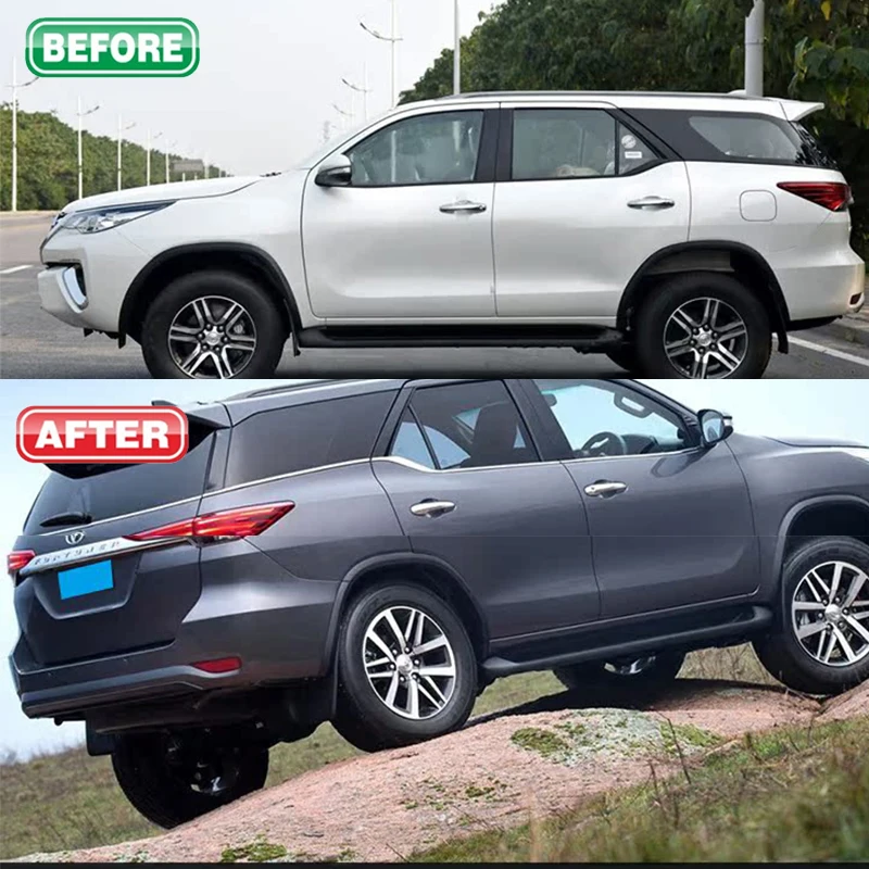 new Car accessories FIT For Toyota Fortuner SW4 AN150 2016-2024 Stainless steel chrome Window Molding Strip Sill side Cover Trim