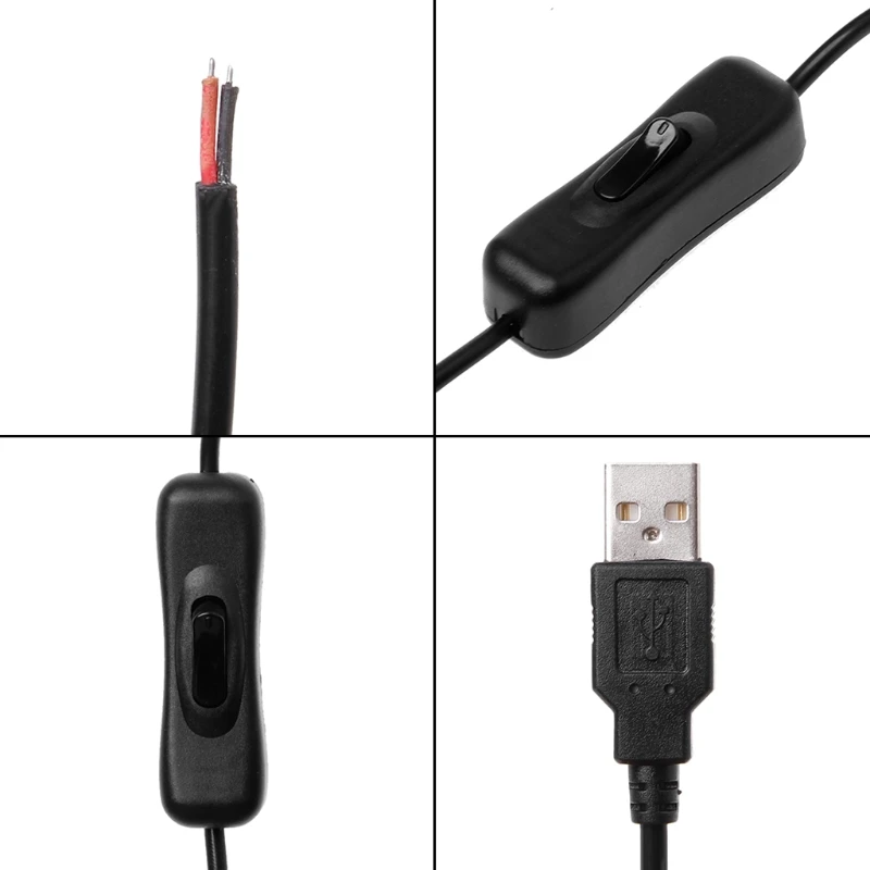 3.3ft USB 2.0 ประเภท A ชาย 2Pin 5V ปลั๊กขั้วต่อปลั๊ก USB ถึง 5V Dropship