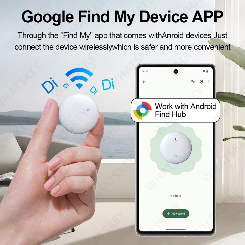 GPS Tracker Android Air Smart Tag Compatible with Google Find My (Android Only) Antilost Key Finder for Keys, Luggage Wallet IP6