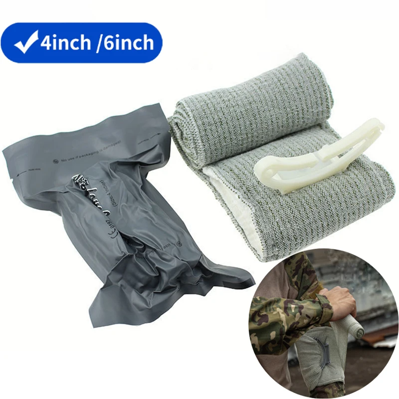 

4/6in Israeli Bandage Outdoor Portable Tourniquet Elastic Wound Dressing Emergency Bandage Tactical Sterile First Aid Bandage