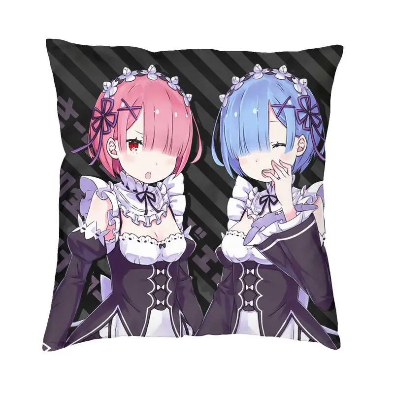 Re Zero Cushion Cover Sofa Home Decorative Adventure Anime Manga Square Throw Pillow Cover 45x45cm