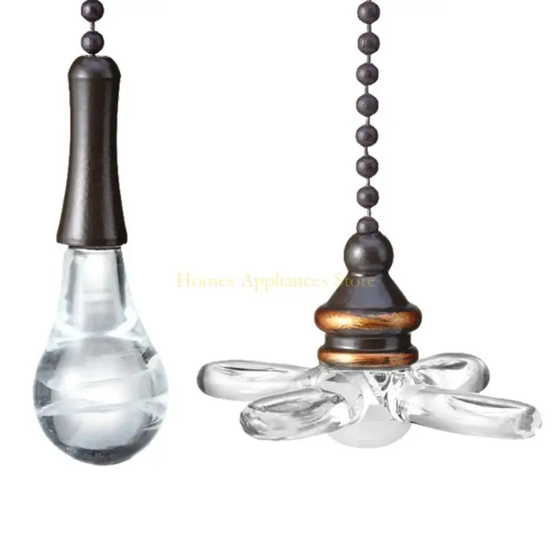 D0AB 2 PCs Deckenventilator Perlen -Kugel -Fächer -Pull -Kette Anhänger Kronleuchter Reißverschluss Pullschleife