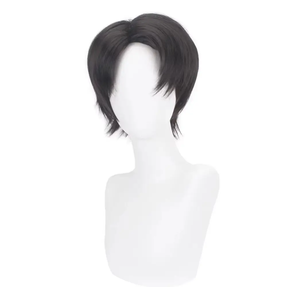 Anime Yuta Okkotsu Cosplay Wig Short Black Hair Heat Resistant Synthetic Fiber Wig with Rose Net Daily Party Cosplay Wig