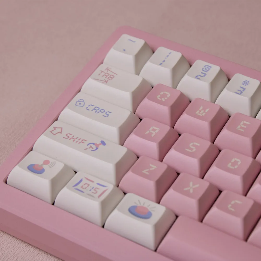 Imagem -03 - Estilo Rosa Bonito Teclado Mecânico Keycap Máquina Boneca Pbt Perfil Kca Dye Sub 142 Chaves Iso Enter Gh60 Gk61 Sk64 Rk68 Rk87