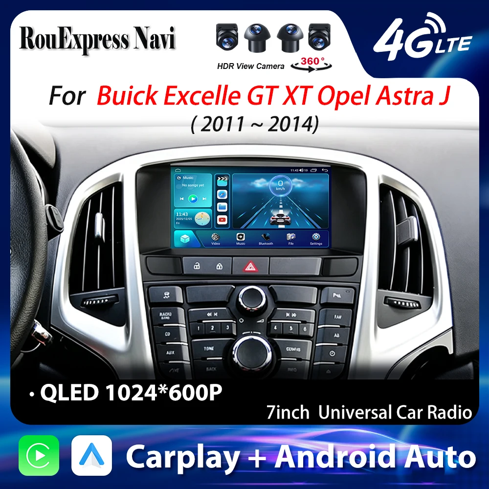 Android Auto Car Radio Carplay For Buick Excelle GT XT Opel Astra J 2011 2012 2013 2014 Stereo Multimedia Player Bluetooth DVD