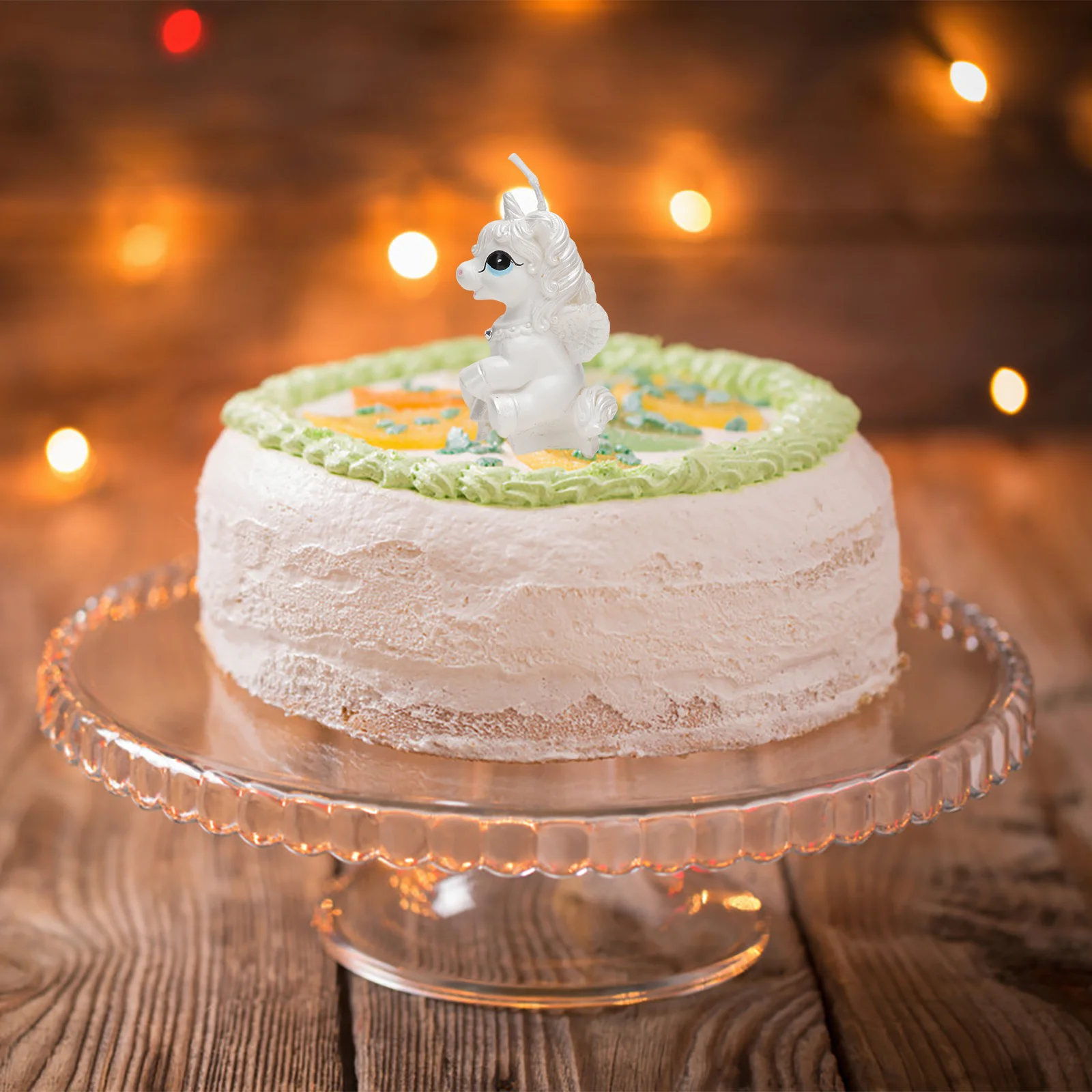 

2Pcs Birthday Colorful Unicorn Shape Elegant Burning Long Cake Party Decoration Colorful