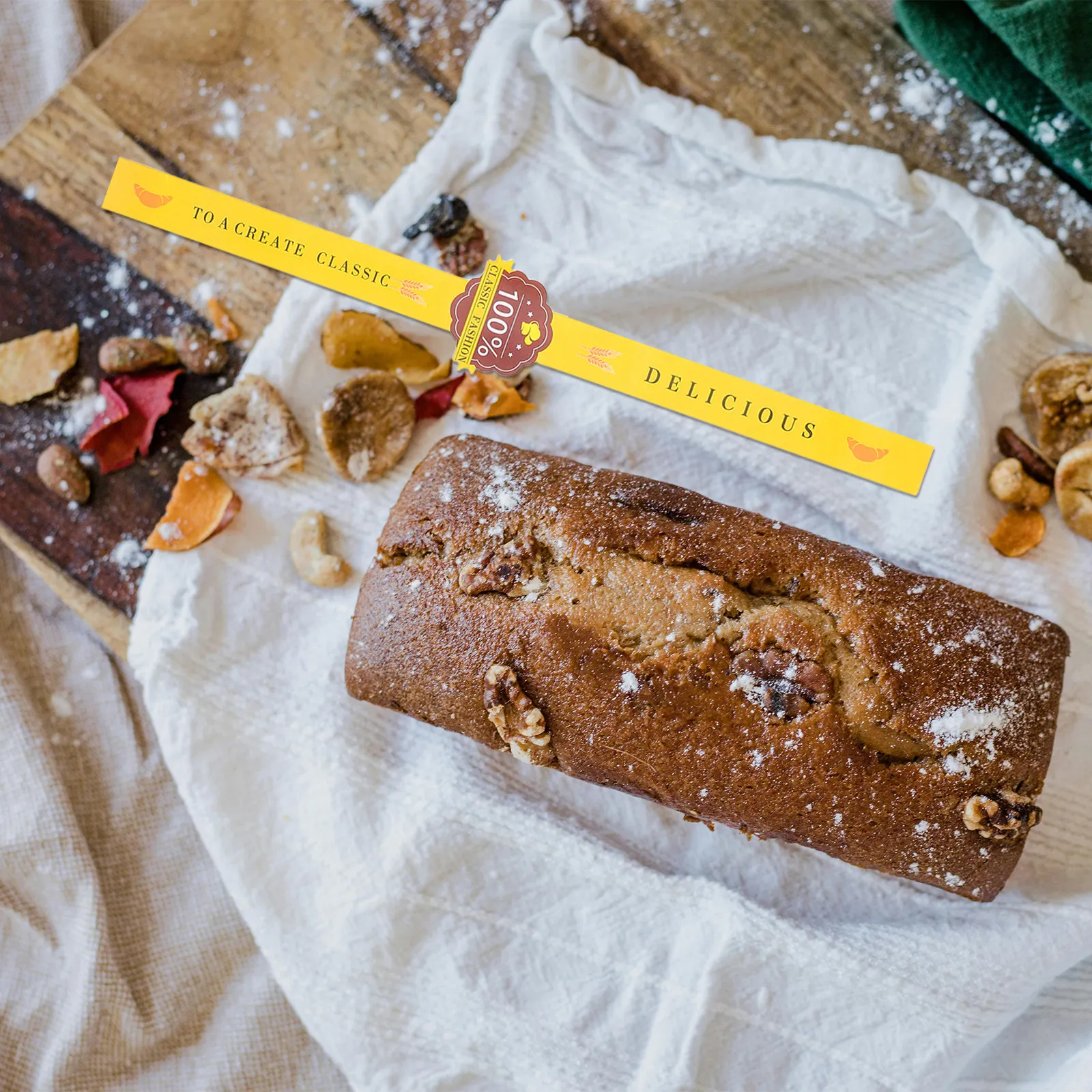 

100 шт. самоклеящихся этикеток-пломб для выпечки, длинные полоски для упаковки печенья, для розничной продажи продуктов питания, для домашней выпечки