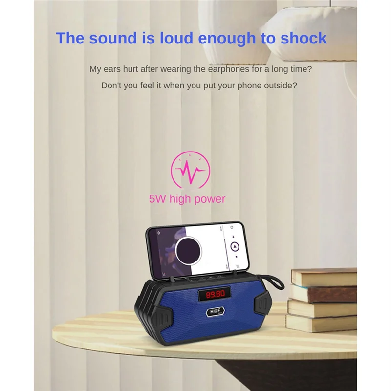 

Надежный портативный беспроводной динамик, мини-сабвуфер Bluetooth, поддержка TF-карты, USB-динамик, FM-приемник/радио с FM Blue-ABDQ