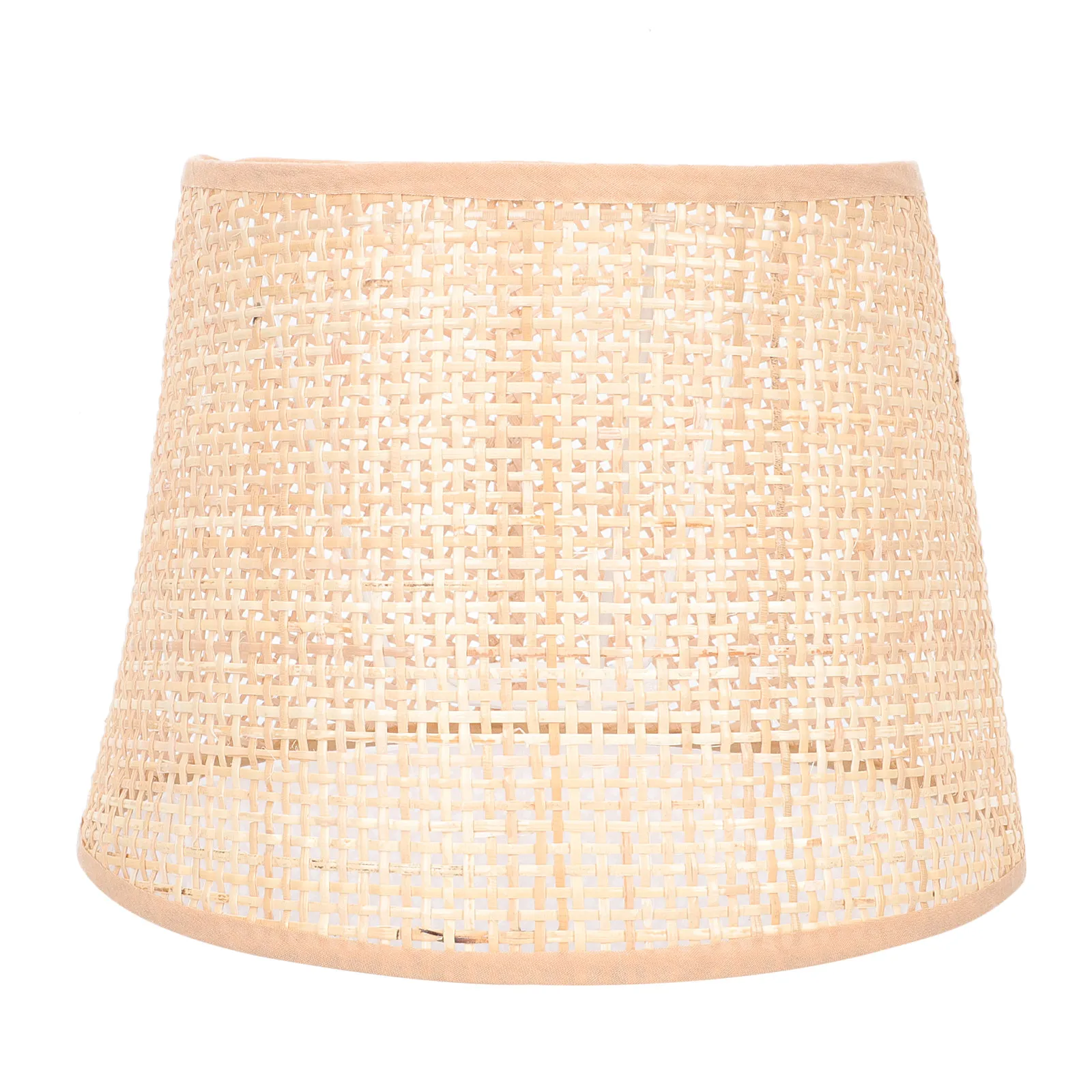 Woven Lamp Shade Rattan Material Soft Light Diffuser Dust Protector for Table Desk Bedside Lamp Living Room Study Home Decor