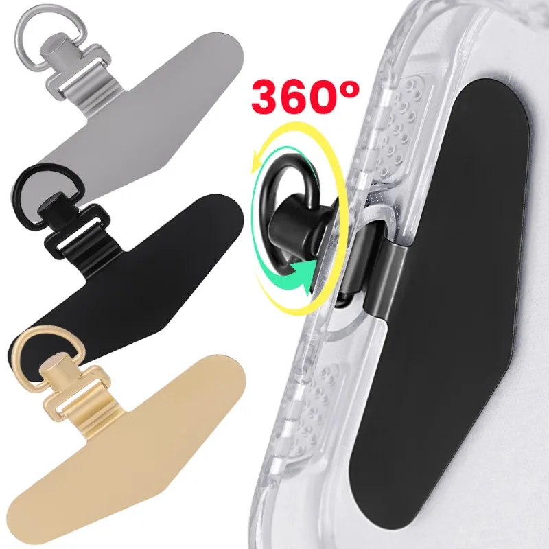 3/1Pcs Stainless Steel Phone Lanyard Patch Mobile Phone Case Connect Clips Rotatable Detachable Phone Strap Tether Pad Gasket