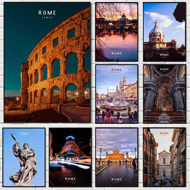 Rom Italien Vatikanstadt Reise 5D DIY Diamantmalerei Stickerei Kolosseum Kreuzstich Wandkunst Handarbeit Raumdekoration