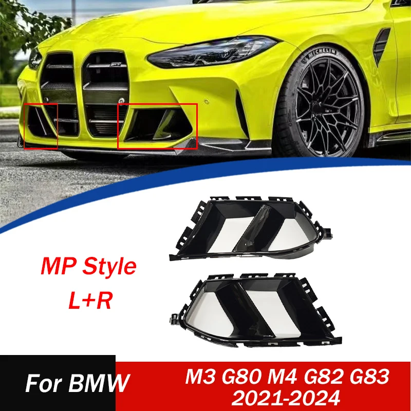 

Front Bumper Side Air Vent Cover For BMW G80 M3 G82 G83 M4 2021-2024 Car Fog Cover Decorative Spoiler Carbon Glossy Black