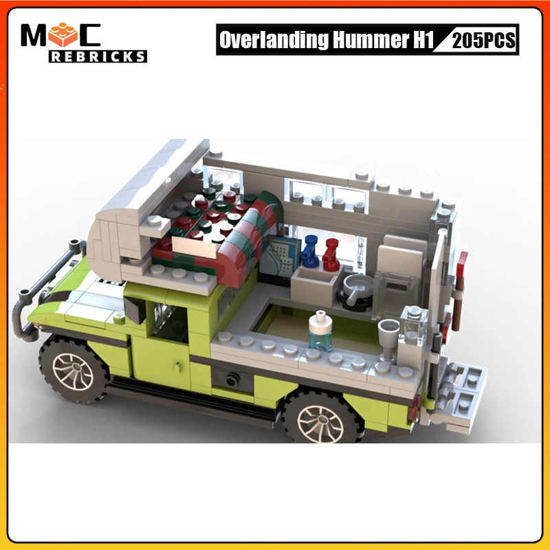 市旅行屋外 RV 陸上ハマー H1 MOC ビルディングブロックミニトラックモデルセットオリジナリティレンガパズルおもちゃクリスマスギフト ﻿