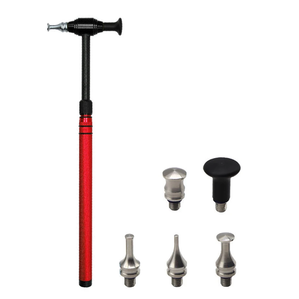 

Автомобильный инструмент, вытягиватель вмятин кузова автомобиля, безпокрасочный выдвижной вмятин, всасывающий молоток заднего хода с 5 сменными головками для ремонта вмятин своими руками на автомобилях