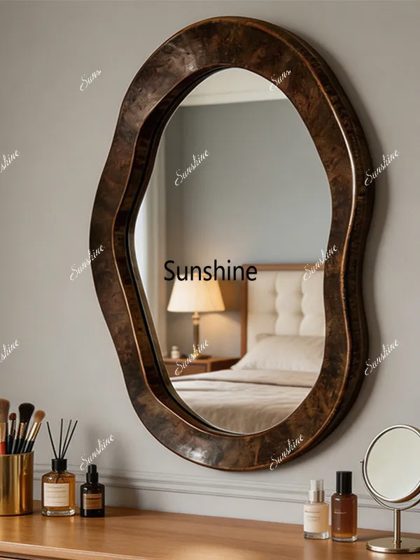 Nordic irregular art dining side mirror, creative irregular bathroom mirror