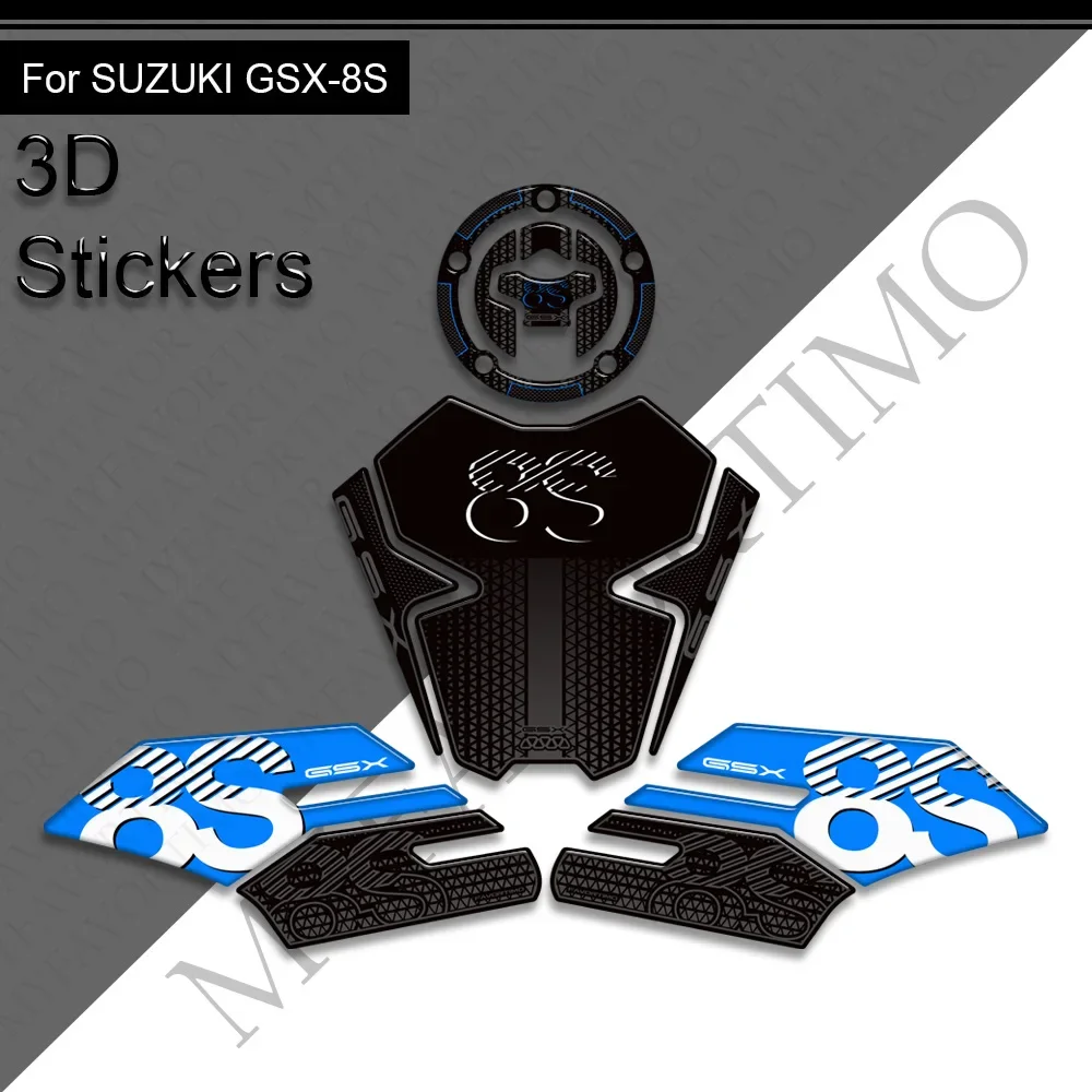 GSX8S FIT GSX 8S Suzuki Protector Tank Pad Side Grips Gas Fuel Oil Kit Knee 3D Stickers Decals adhesive Fairing Fender 2023-2025