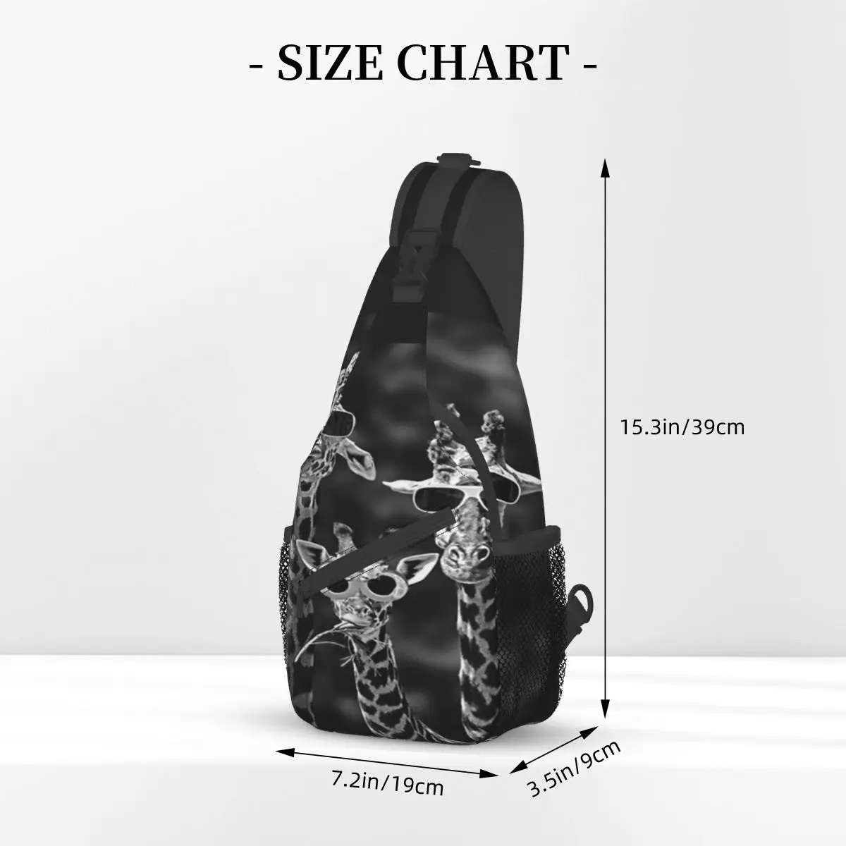 Giraffe Art Cute Crossbody Sling Bag Small Chest Bag animal cartoon Shoulder Backpack Daypack for Hiking Travel Camping Bag