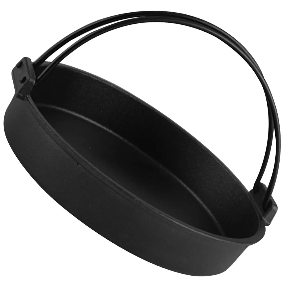 

Cast Iron Thickened Double Handles Household Cooking Pan Stove Wok Dry Pot Handled Iron Dry Pot Pan Kitchen Supply