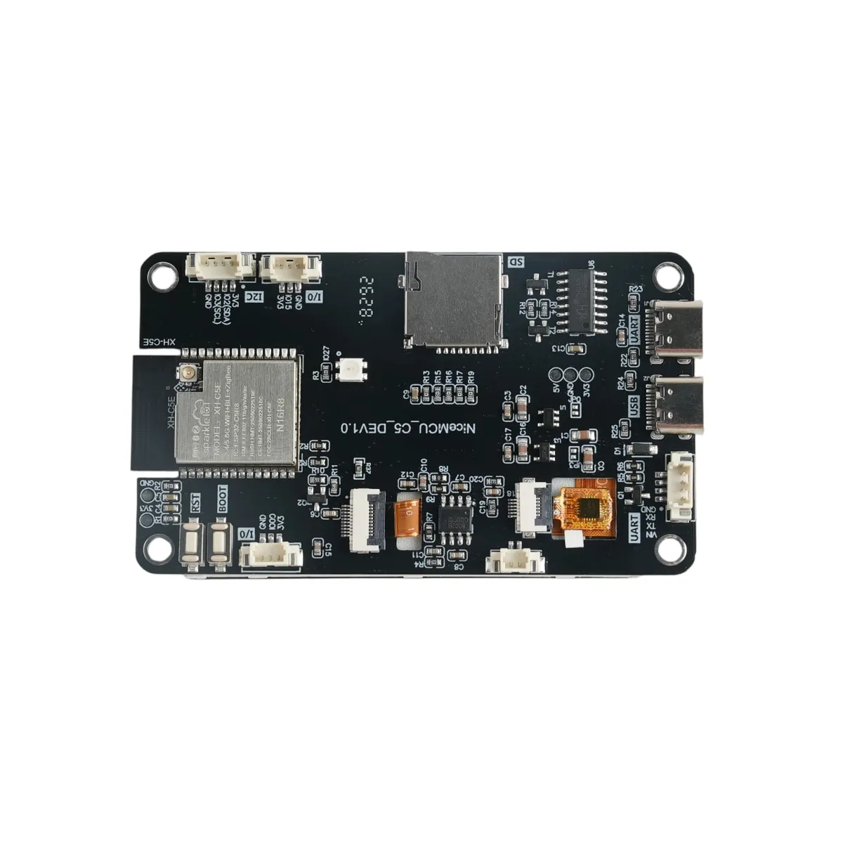 ESP32-C5 Dual Band WiFi Development Board with Onboard 2.8-Inch Touchscreen Display and Dual Type-C Interface Compatible with AI