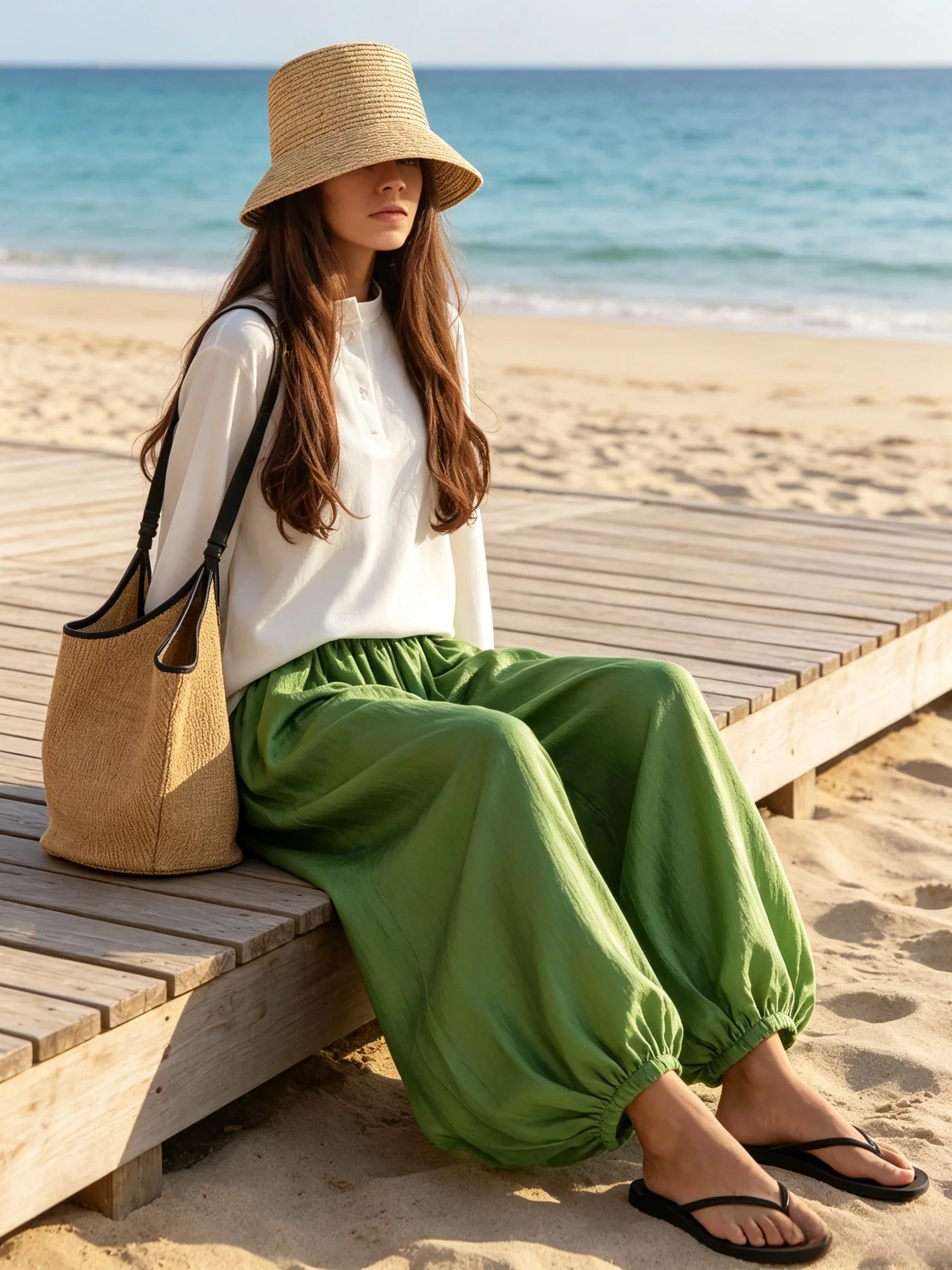 Wolfeel Fashionable Lantern Pants 2026 New Series Lightweight and Elegant Design Pants Suitable for Casual Beach Wearing