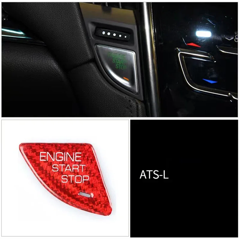 For Cadillac CTS ATS SRX BLS STS CT4 CT5 CT6 EXT XTS XT4 XT5 Carbon Fiber One-Click Start Up Engine Button Decoration Stickers