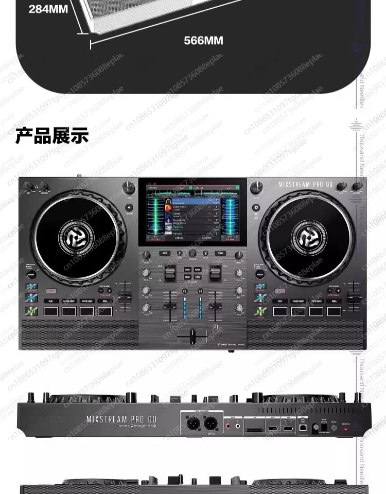M 100% vendas com desconto Numark Mixstream Pro Go Controlador de DJ autônomo alimentado por bateria