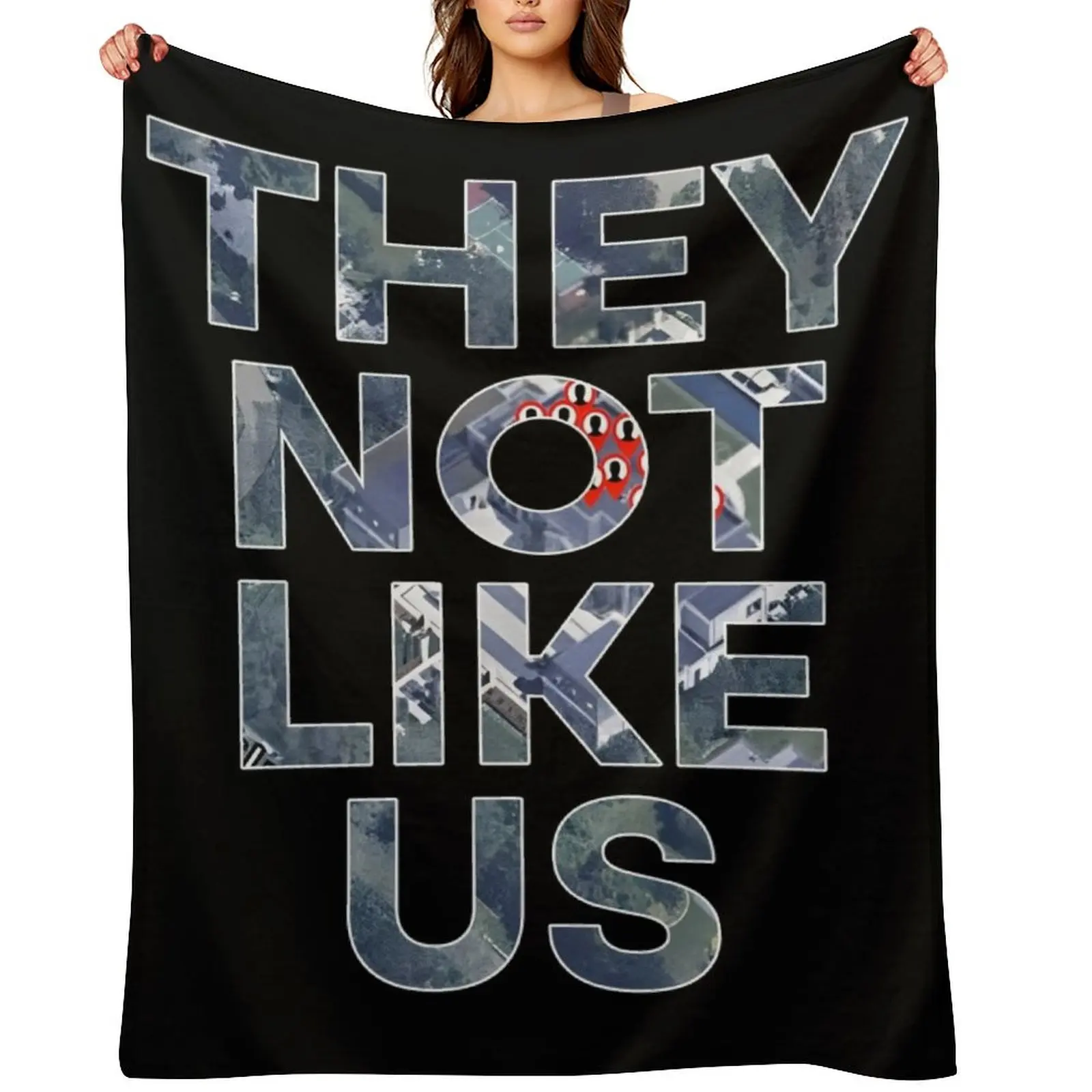 

They not like us - Kendrick Lamar Throw Blanket Soft Plaid Loose Decorative Sofa Baby Blankets