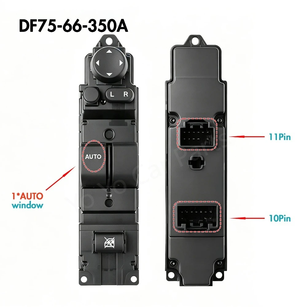 

DF75-66-350A 03124270 For Mazda 2 6 2008-2012,Front Left Driver Side Electric Power Window Switch Glass Lifter Control Button
