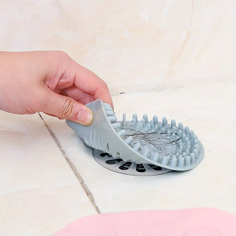 4pcs Silicone Floor Drain Cover Bathroom Sewer Drain Outlet Hair Deodorant Filter Anti-Blocking Adsorption Sink Cover