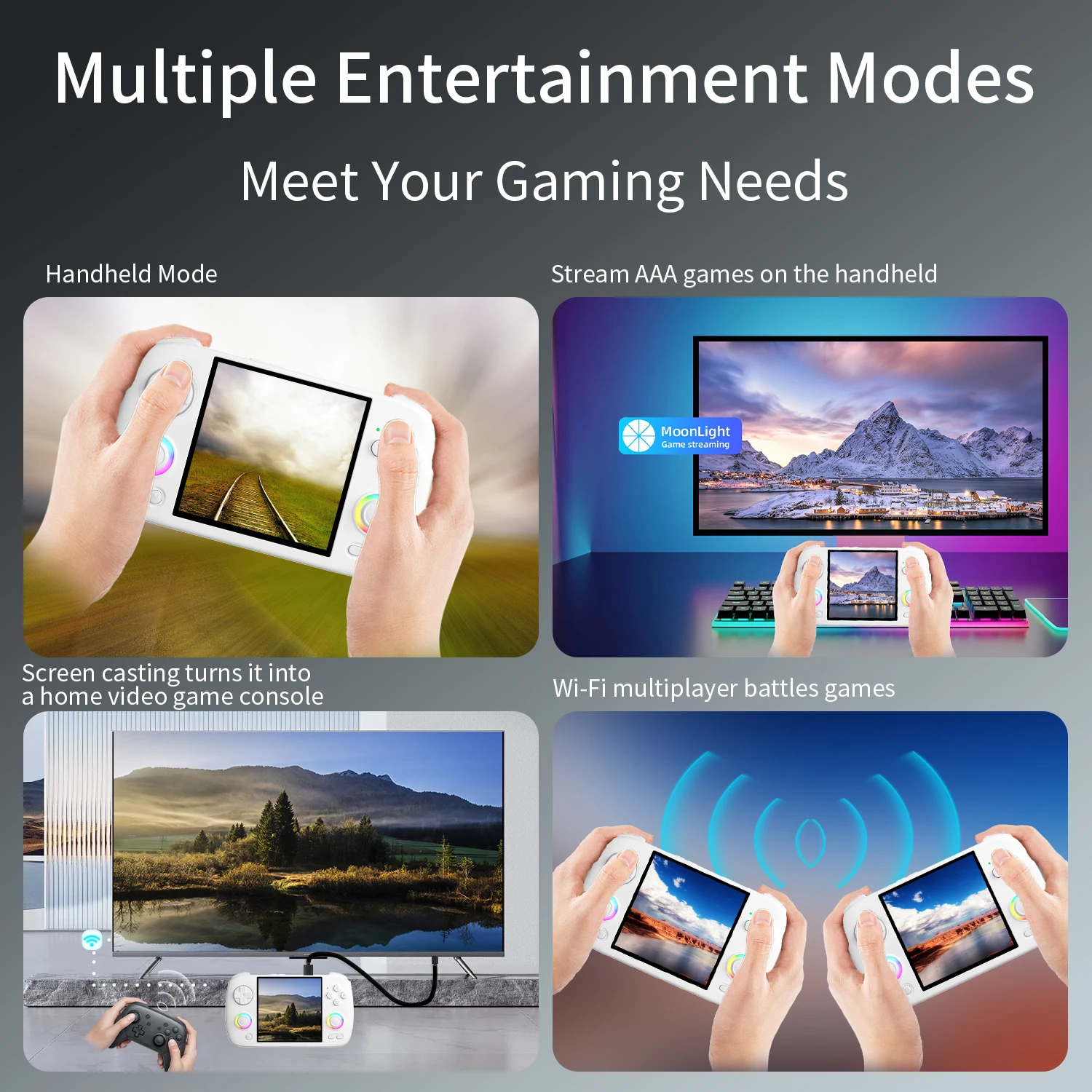 Consola Android ANBERNIC RG CubeXX Retro Handheld Game Console 3.95 IPS 720*720 Screen Linux WIFI Bluetooth HD-Connection - Black / 32G No Game Pandora Box Arcade