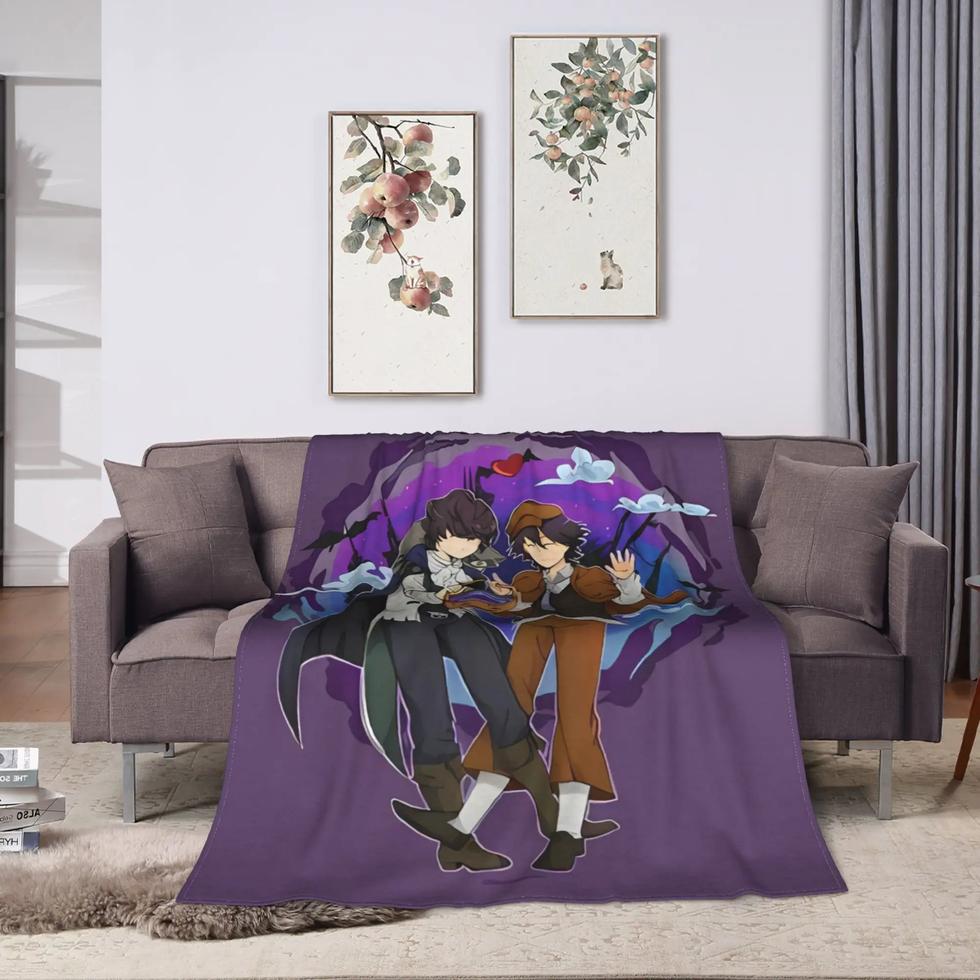 Bungo Stray Dogs Blanket  Travel Office Flannel Throw Blanket For Bedroom Soft Design Quality Bedspread Gift