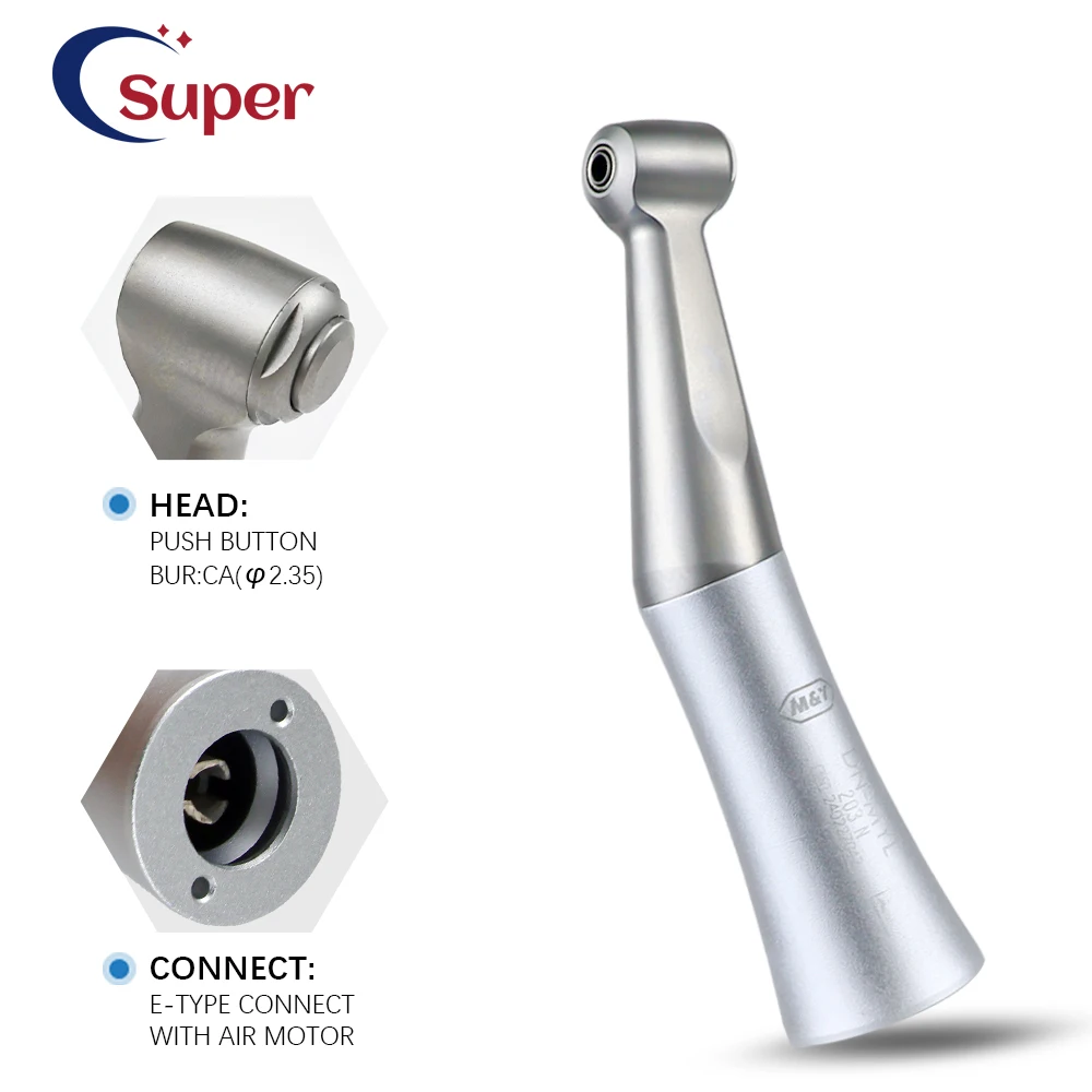 FX Style Slow Speed Handpiece Push Button 1:1 Ratio Contra Angle With Ball Bearing Polishing E type Connect Dentist Tool