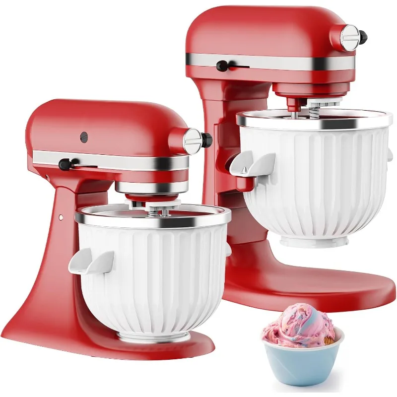 

Ice Cream Maker Attachment for Kitchenaid Stand Mixers, Ice Cream Maker Machine Compatible with 4.5QT and Larger KitchenAid Mixe