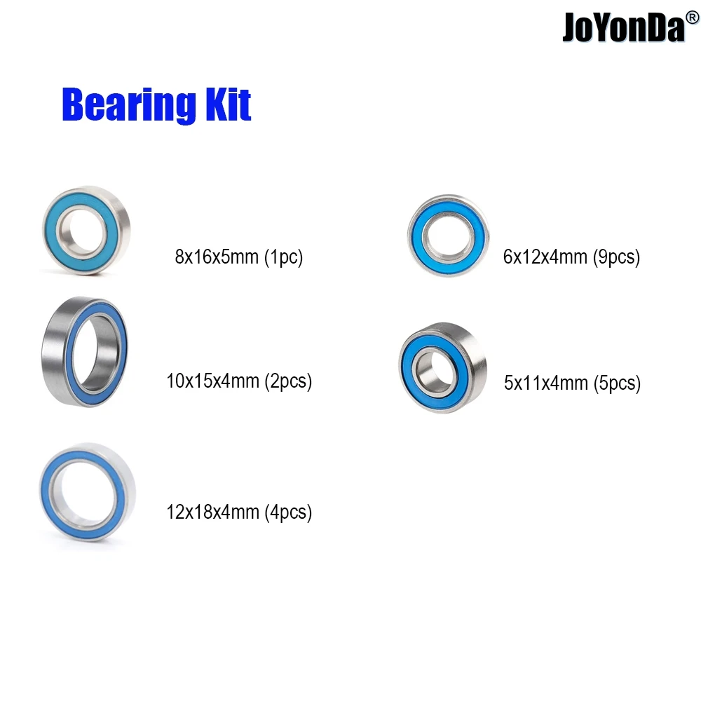 

21pcs Deep Groove Bearing Kits - Precision High Speed Bearing for RC 1/10 Traxxas T-Maxx 3.3 Nitro 4WD Monster Truck 49077-3