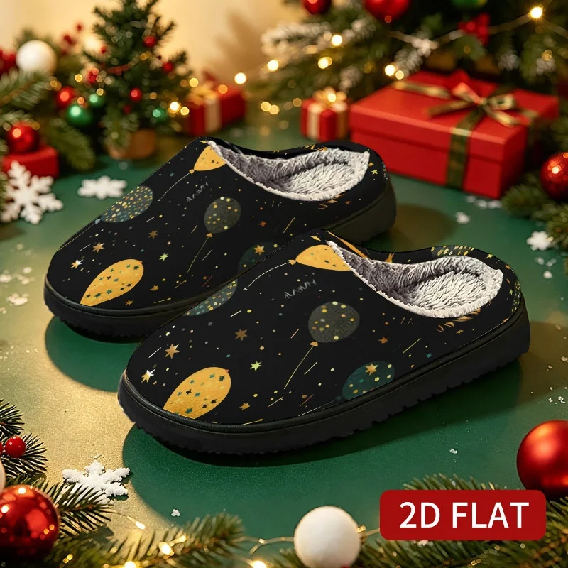 1 Pair House Slippers Women's Cotton Slippers Warm Home Slippers Christmas Halloween Atmosphere Decoration Slippers