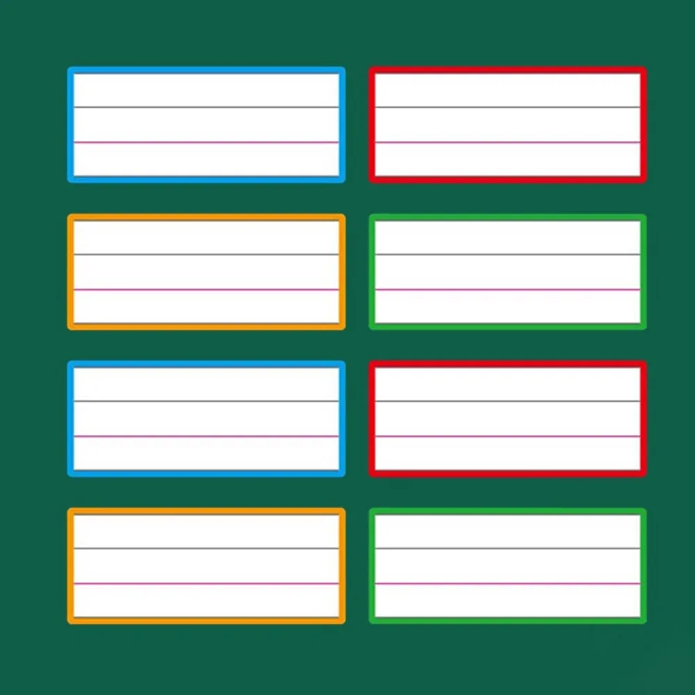 8pcs Magnetic Sentence Strips Four Line Erasable Whiteboard Stickers Compact Size Reusable Writing Magnets Kindergarten