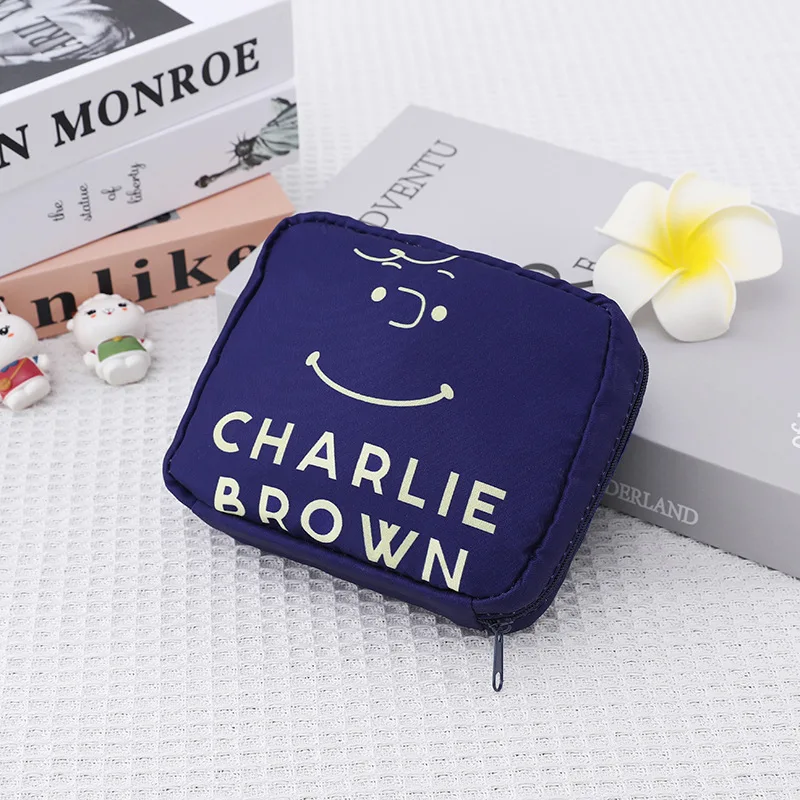 Snoopy Women\'s Tampon Storage Bag Cute Animation Girl Sanitary Pad Pouch Napkin Cosmetic Bags Portable Tampon Holder Organizer