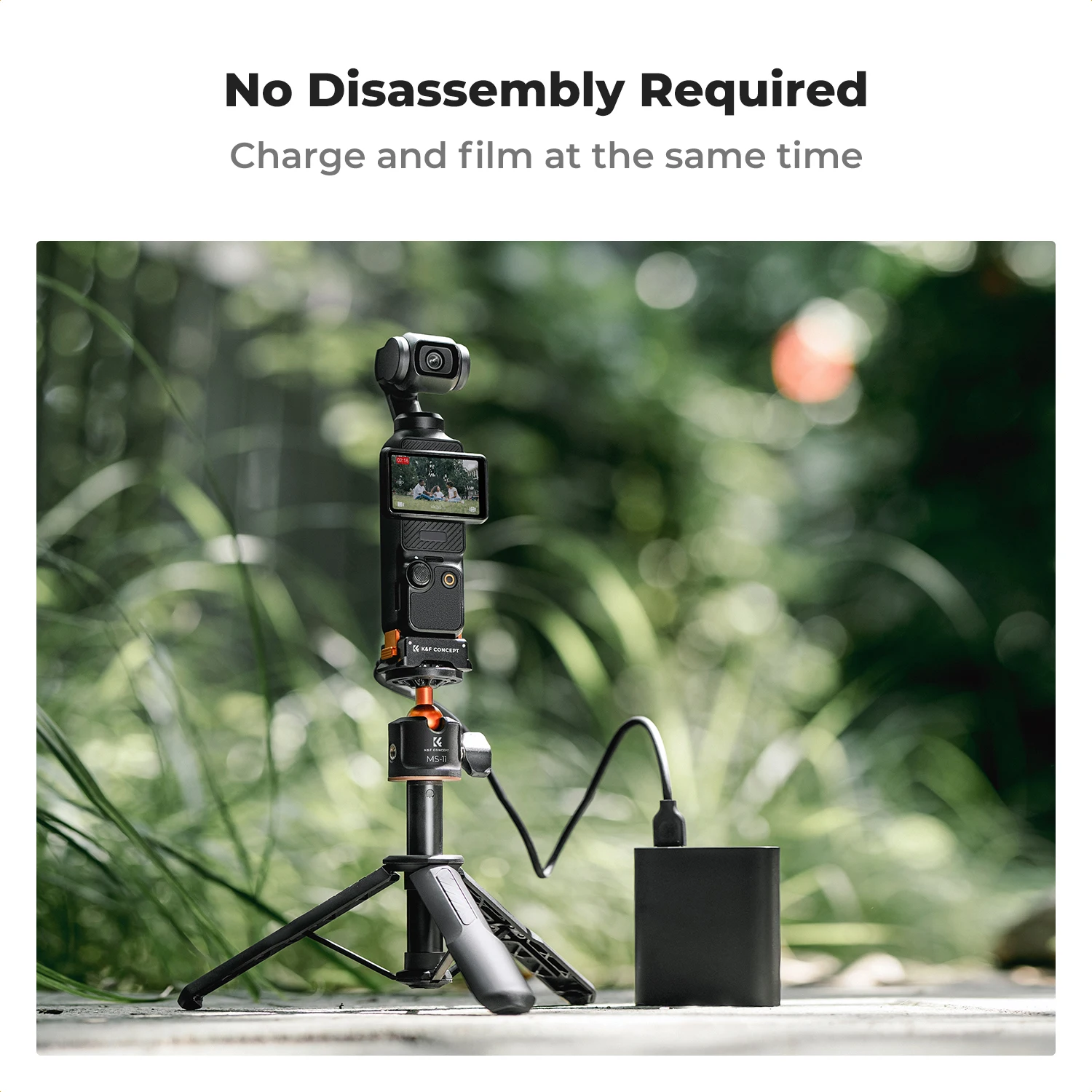 K&F Concept Charging Adapter Base for DJI Osmo Pocket 3 Desktop Type-C Charging Dock Fit Arca-Swiss Standard with 1/4 Screw Hole