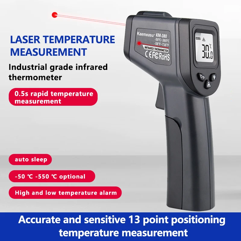 Digital Infrared Thermometer -50~380/550/750/1100/1300/1600 degree Single/Double laser Non-Contact Thermometer Gun thermometer